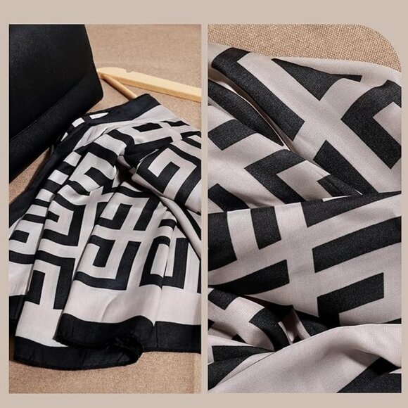 Woman's Silk Feeling Long Scarf - Picture 4 of 7